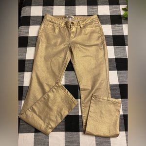 Jennifer Lopez Metallic Gold Jeans in size 6